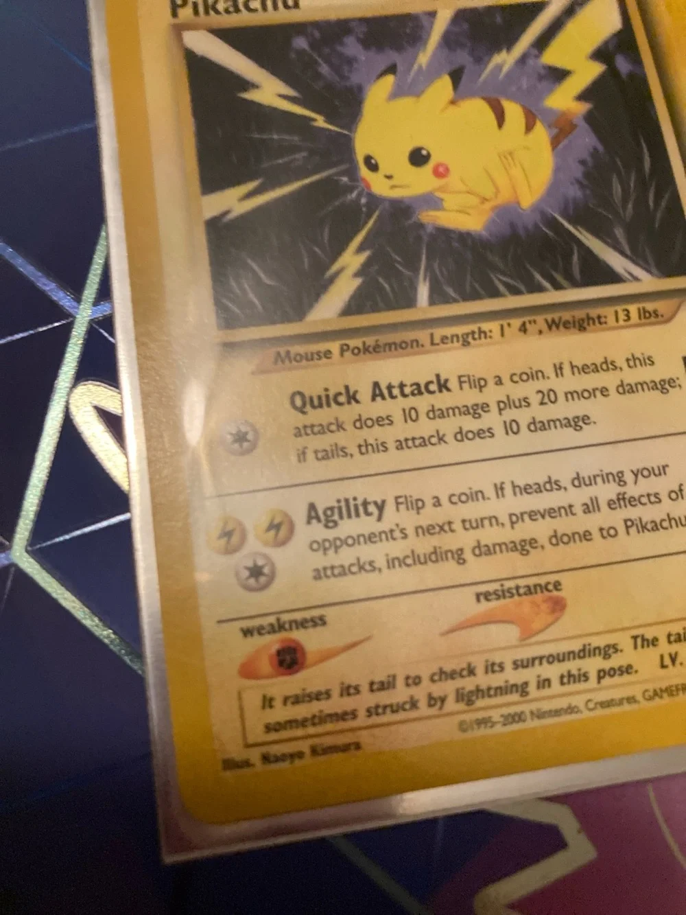 1995-2000 Pokemon Pikachu Bright Yellow Trading Card